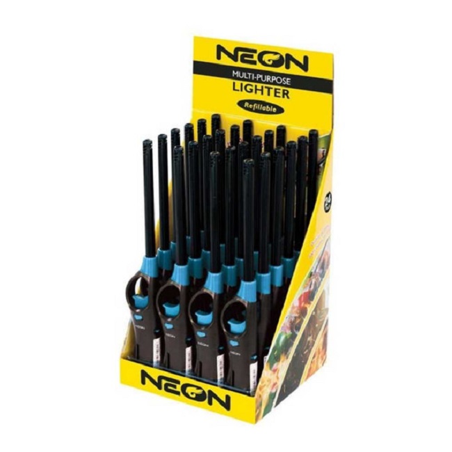 LONG BBQ LIGHTERS NEON 24CT Gold Star Distribution Inc