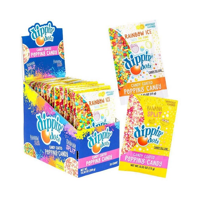 DIPPIN' DOTS COATED POPPING CANDY 20CT Gold Star Distribution Inc